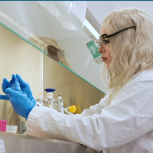 Imvax researcher in lab