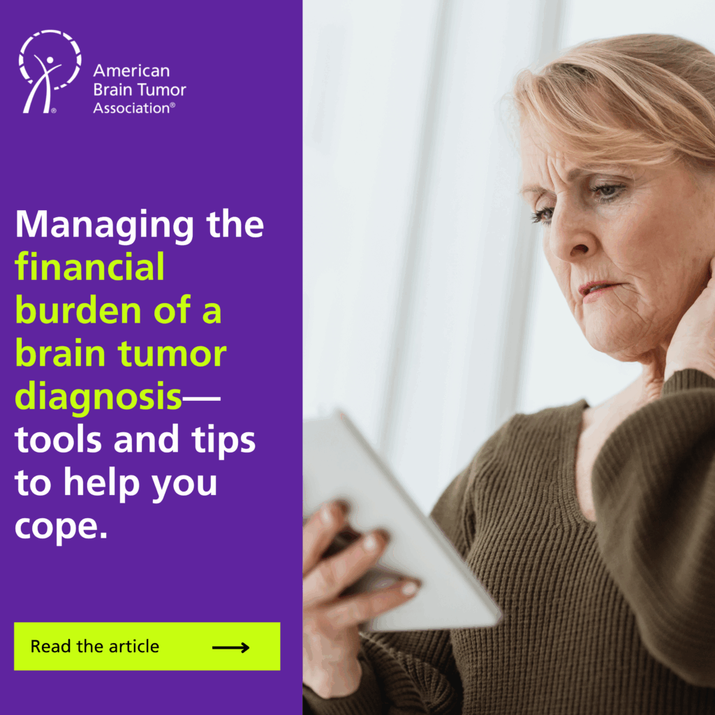 Managing financial stress from braina tumor diagnosis